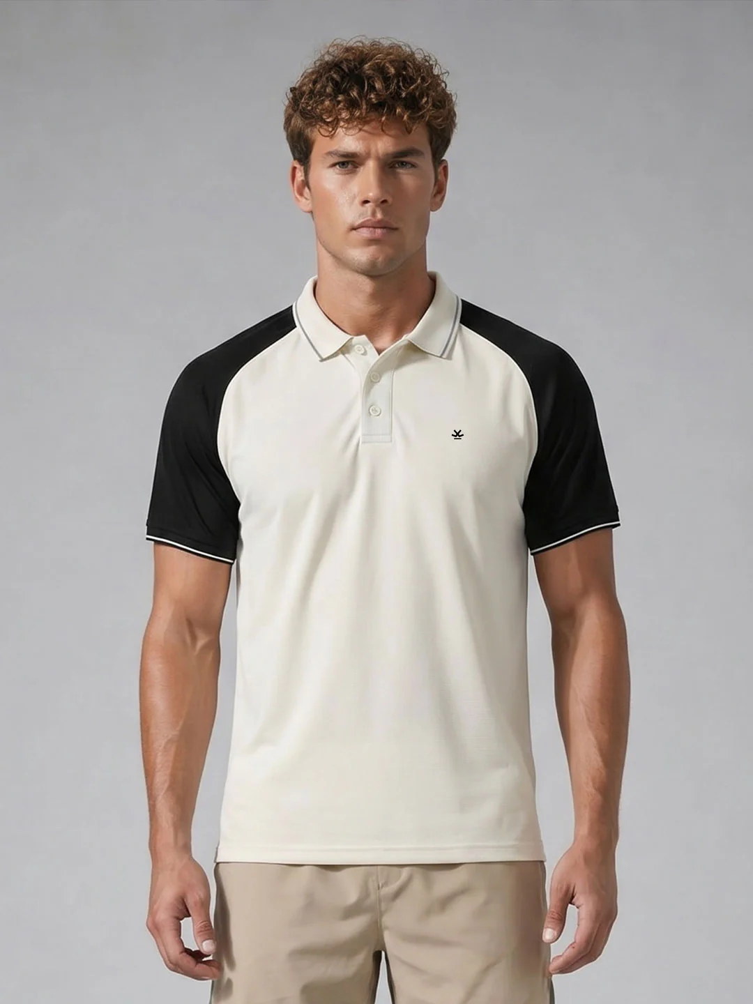 Colourblocked Nylon Polo | White