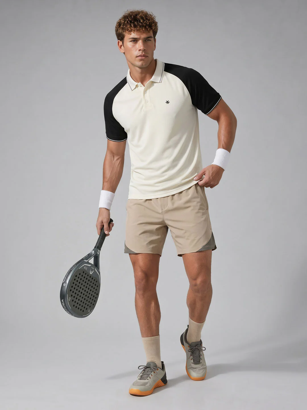 Colourblocked Nylon Polo | White - Image 2