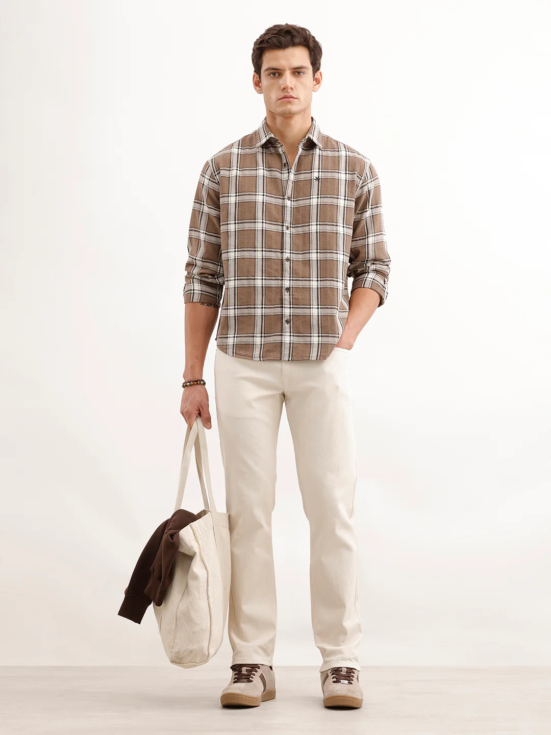 Comfort Fit Checkered Shirt | Brown - Image 2