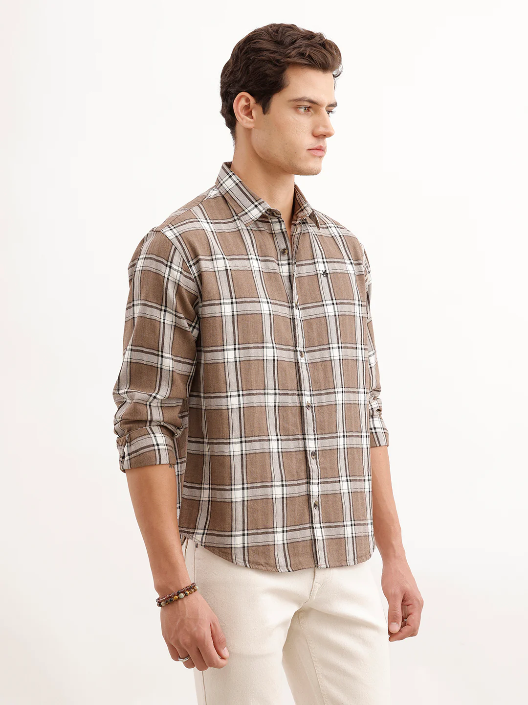 Comfort Fit Checkered Shirt | Brown - Image 4