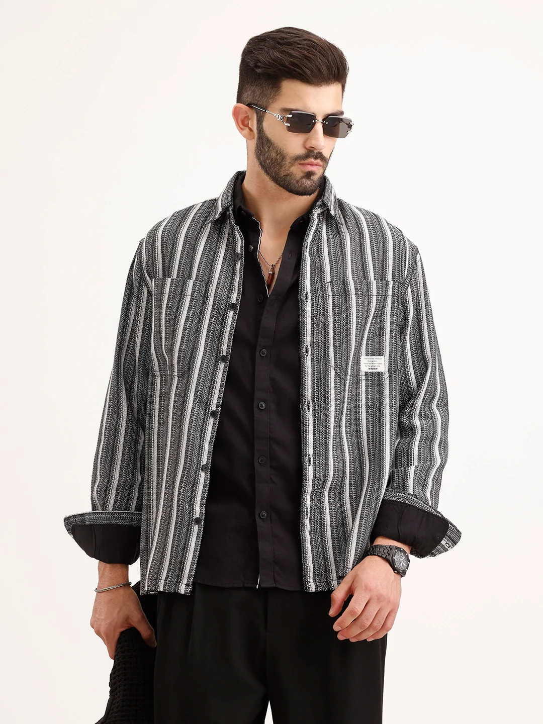 Comfort Fit Double Pocket Shirt | Black