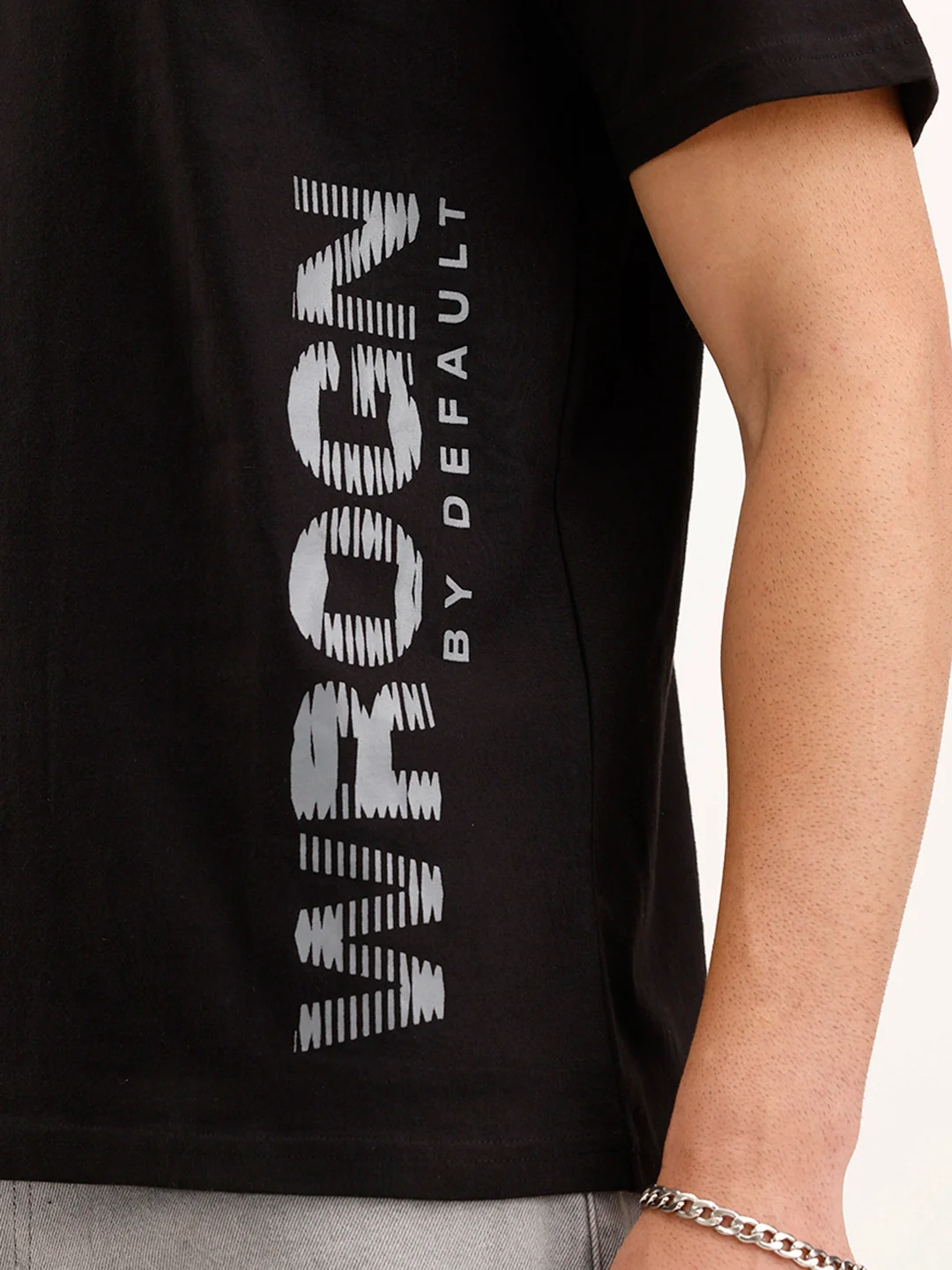 Comfort Fit Placement Printed T-Shirt | Black - Image 5