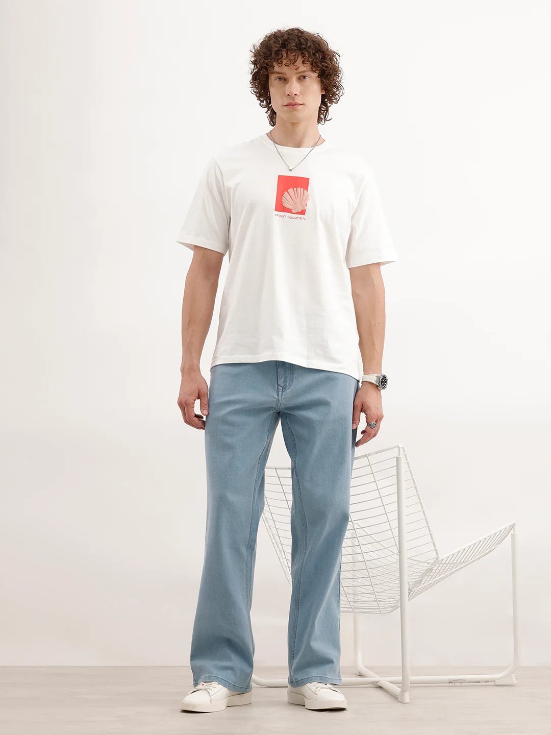 Comfort Fit Puffer Printed T-Shirt | White - Image 2