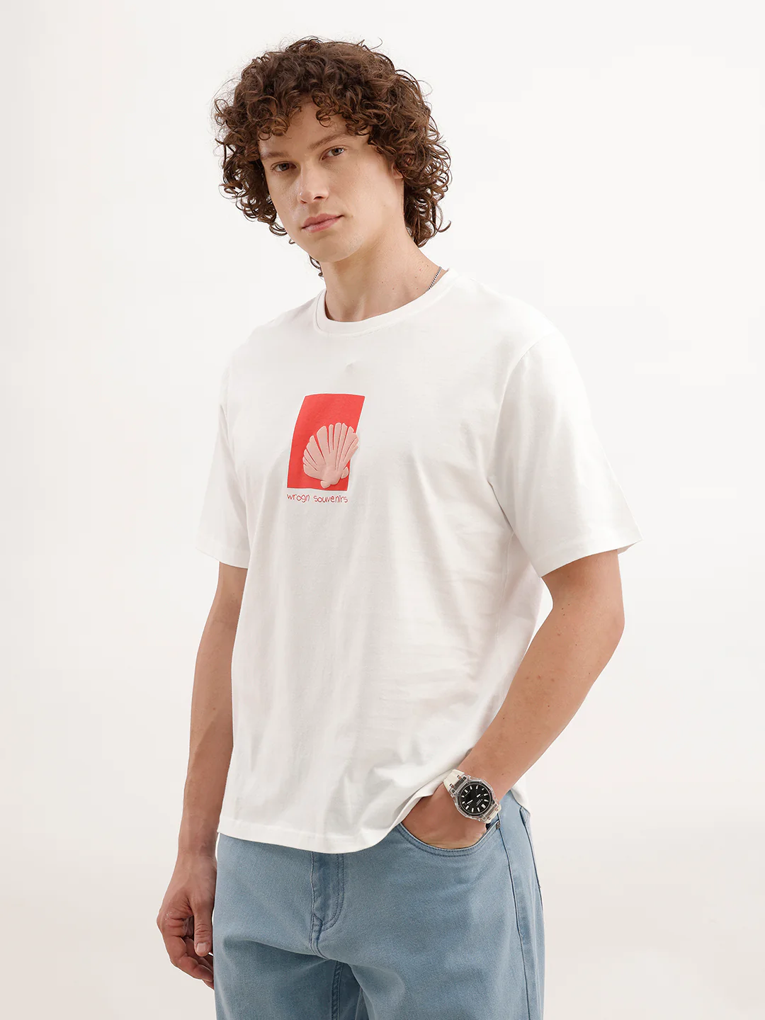 Comfort Fit Puffer Printed T-Shirt | White - Image 4