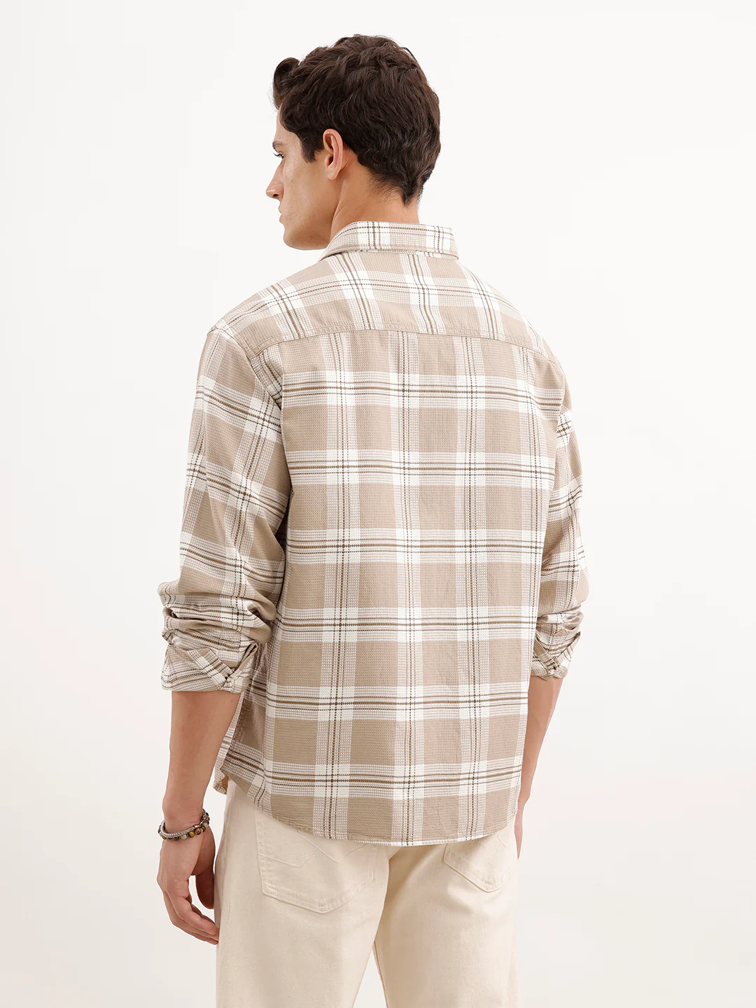 Comfort Fit Textured Shirt | Khaki - Image 3