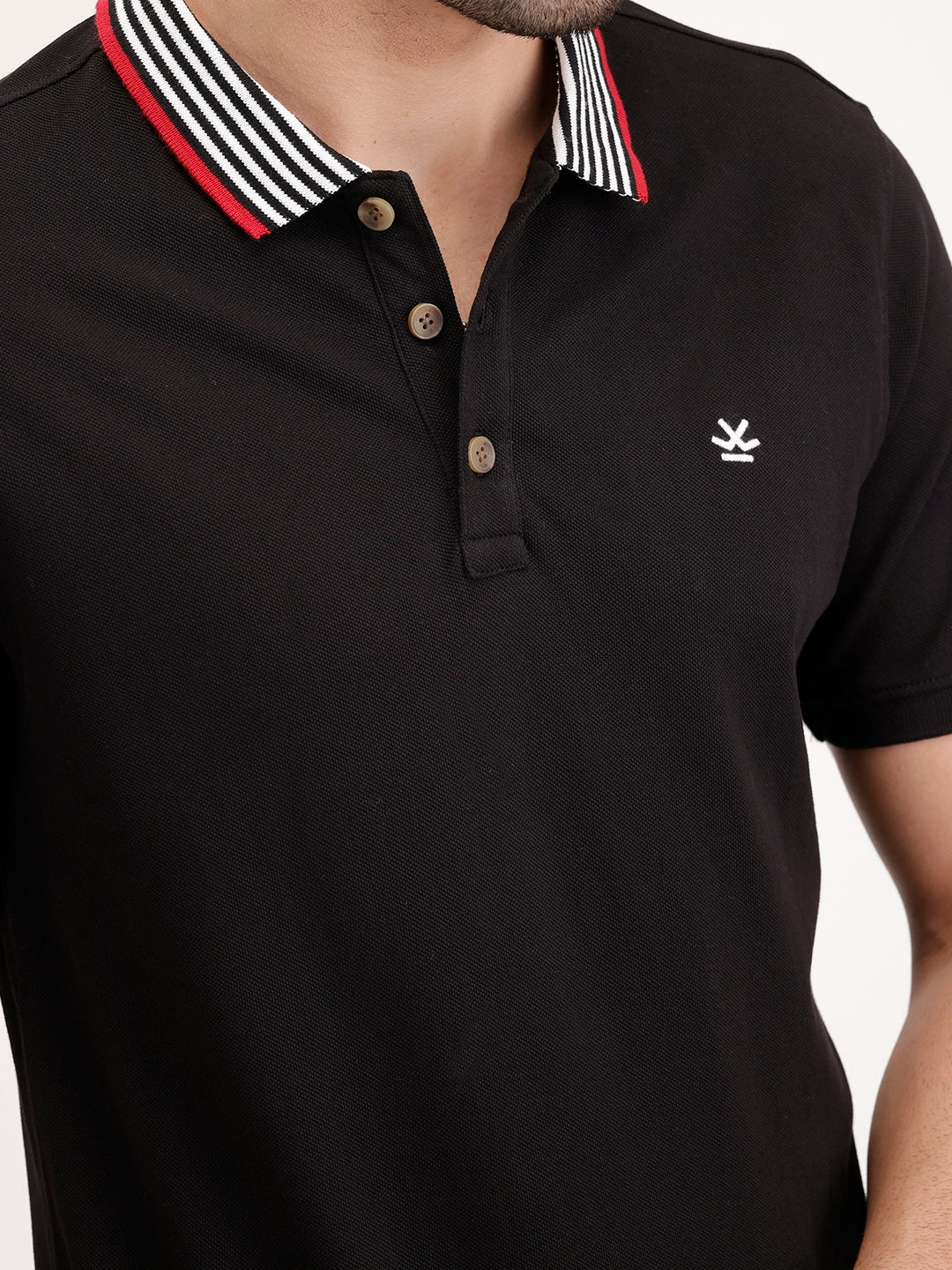 Contrast Collar Polo T-Shirt | Black - Image 5