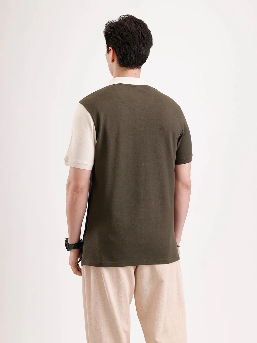 Cut & Sew Polo T-Shirt | Olive - Image 3