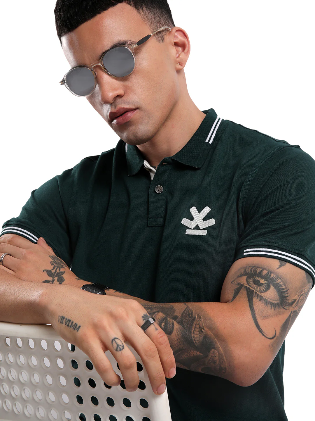 Dark Olive Jacquard Collar Polo