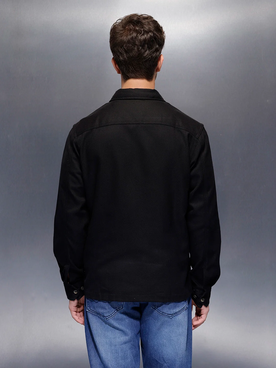 Double Pocket Oversized Jacket | Black - Image 3