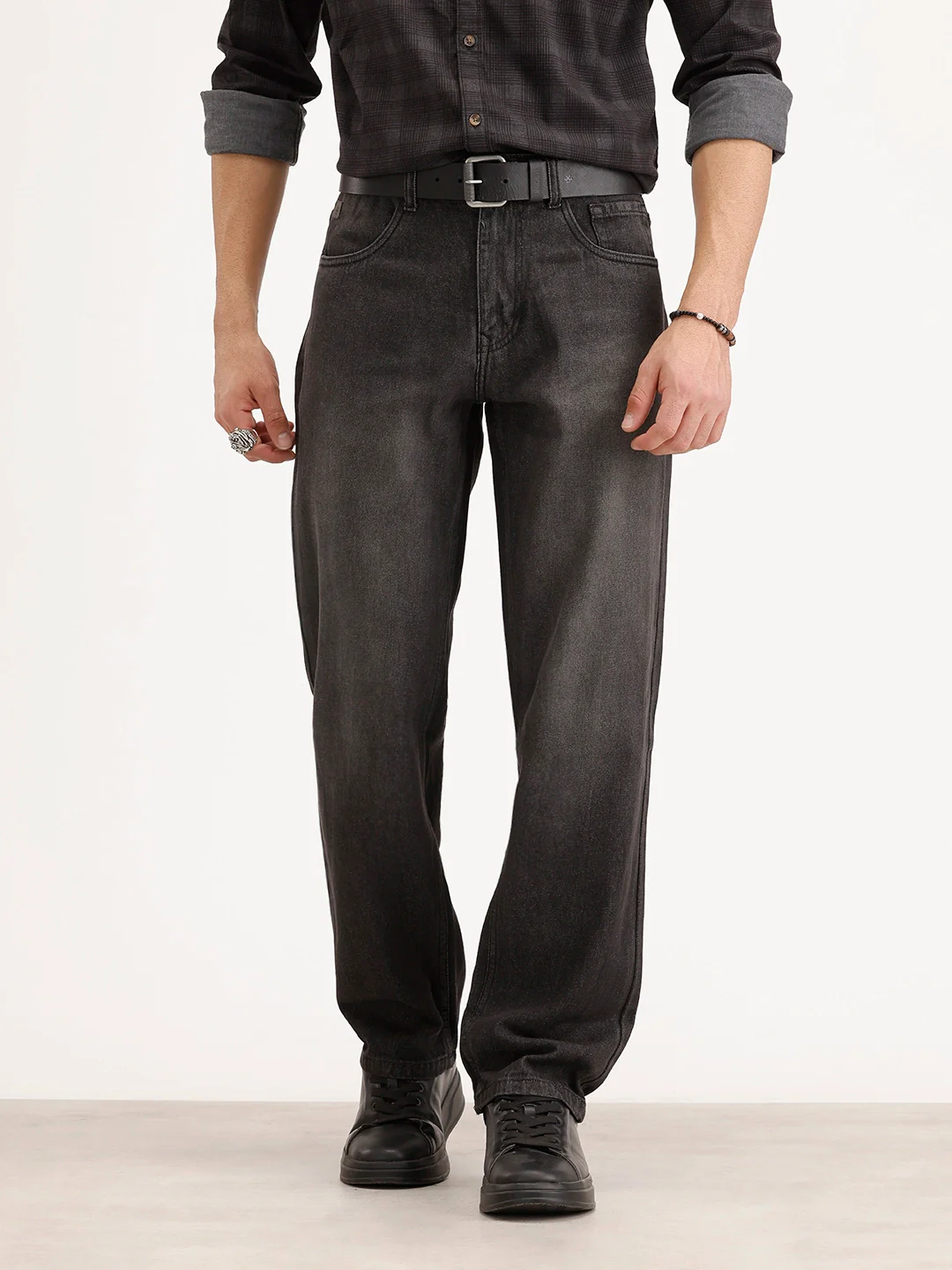Faded Anti Fit Denim Jeans | Black