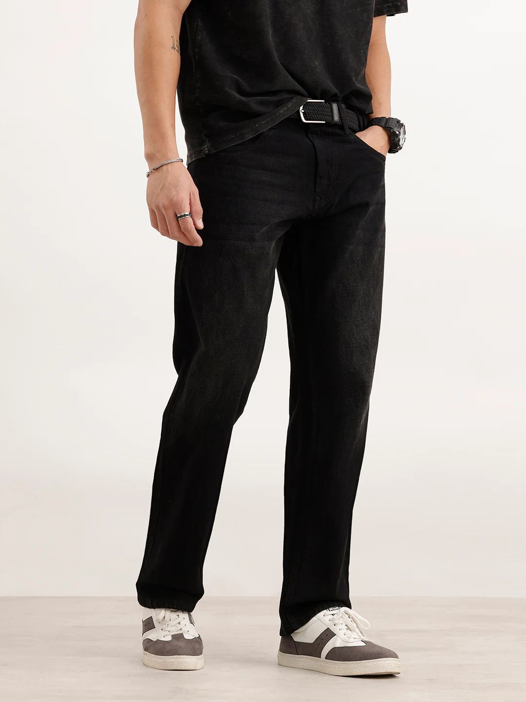 Faded Anti Fit Denim Jeans  | Black