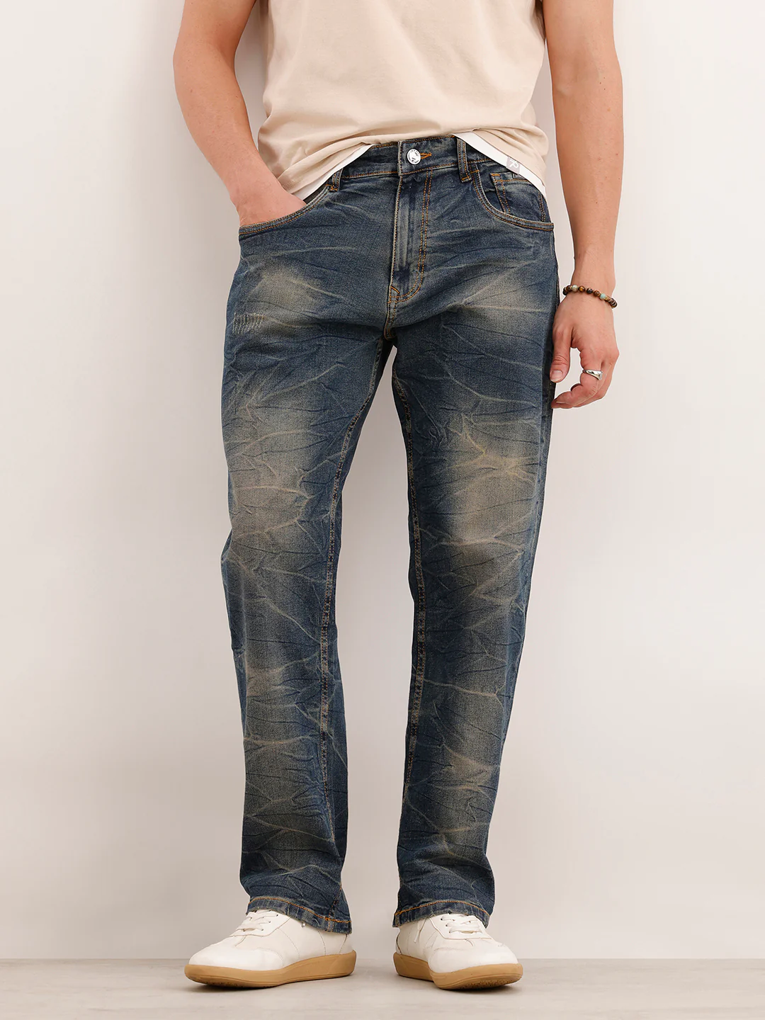 Faded Anti Fit Denim Jeans | Blue