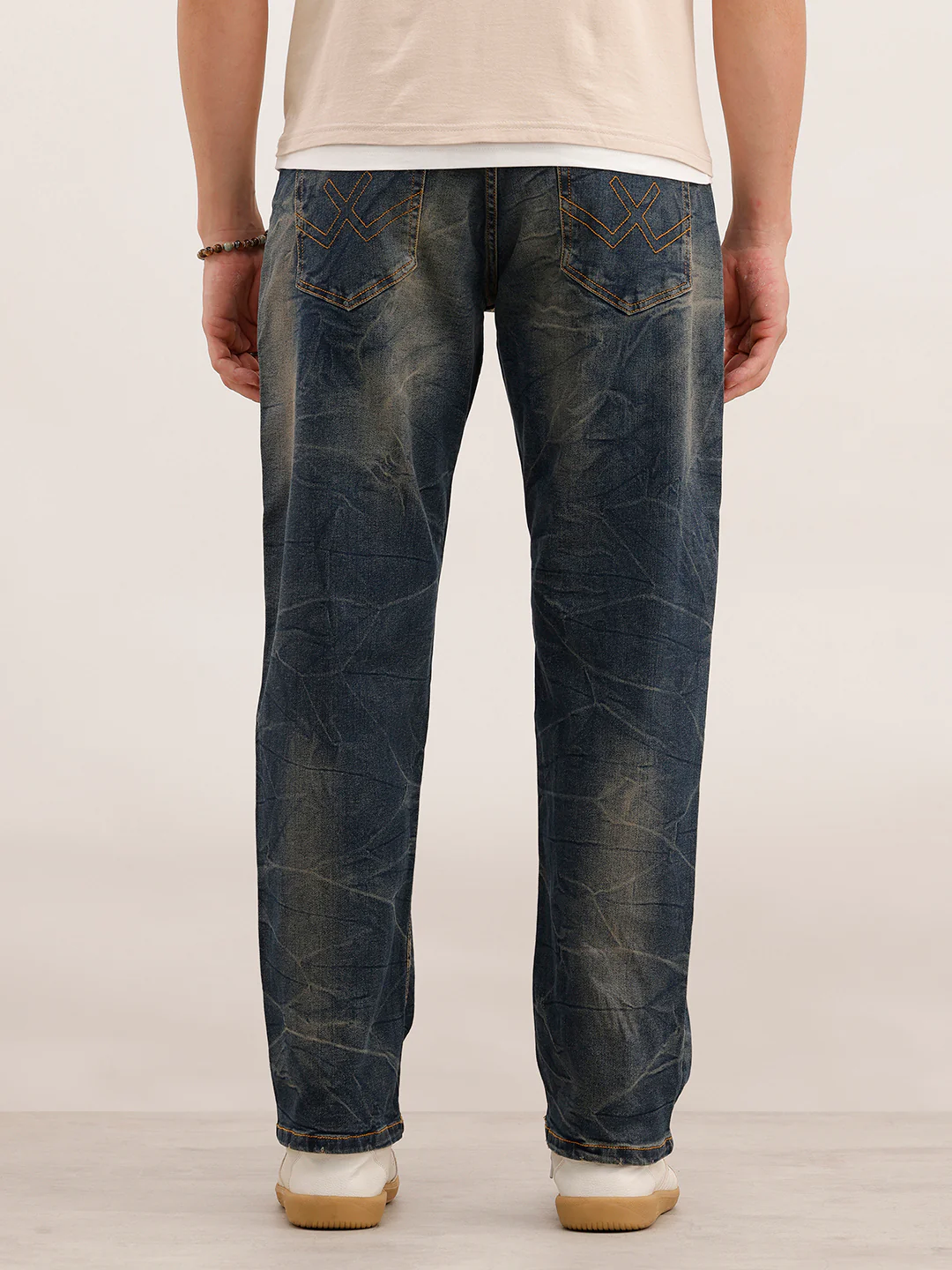 Faded Anti Fit Denim Jeans | Blue - Image 3
