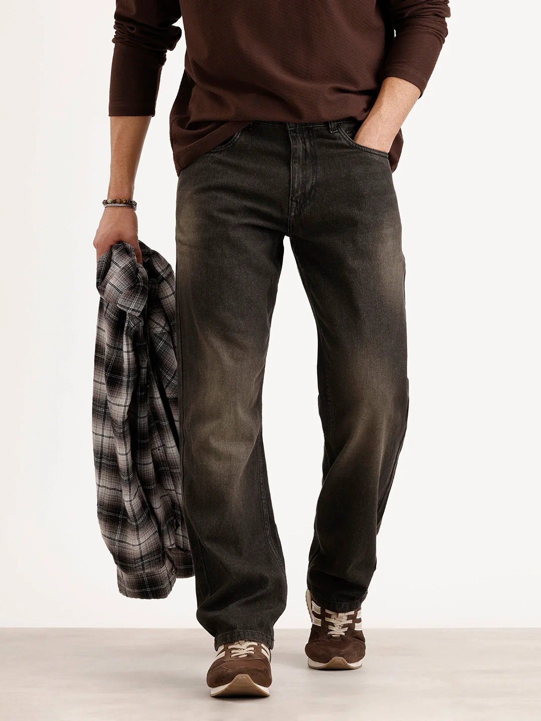 Faded Anti Fit Denim Jeans | Dark Grey