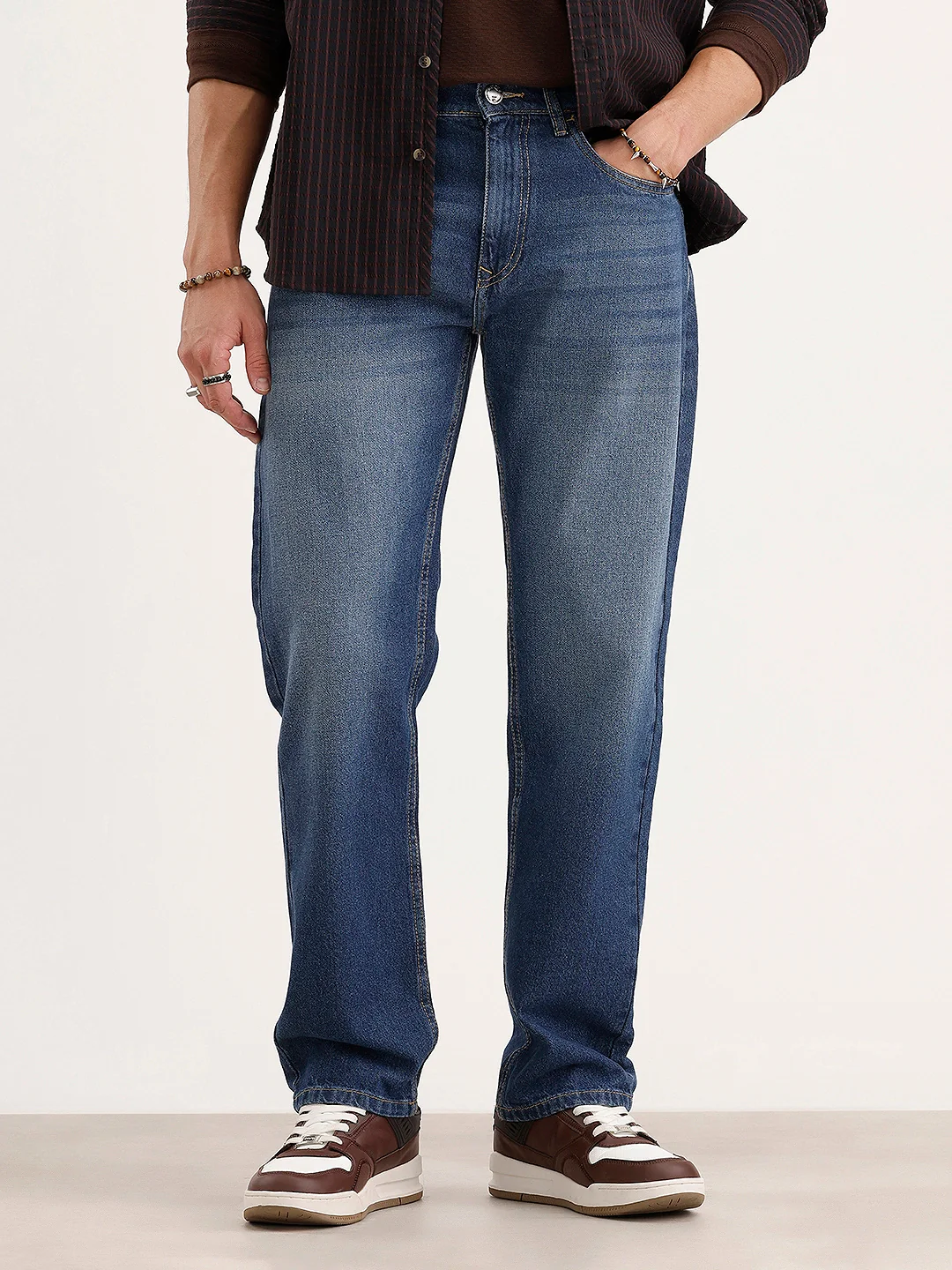 Faded Anti Fit Denim Jeans | Light Blue