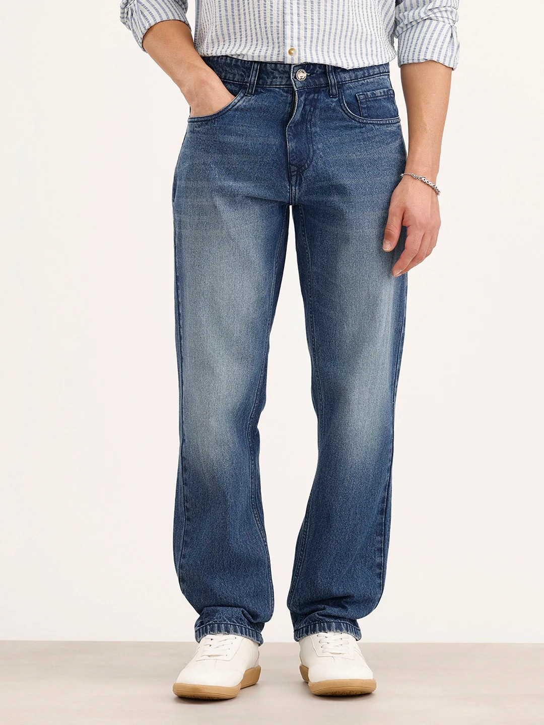 Faded Anti Fit Denim Jeans | Light Blue