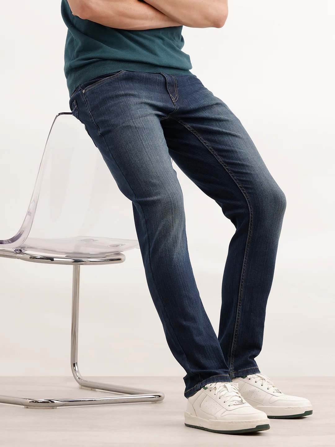 Faded Slim Fit Denim Jeans | Blue
