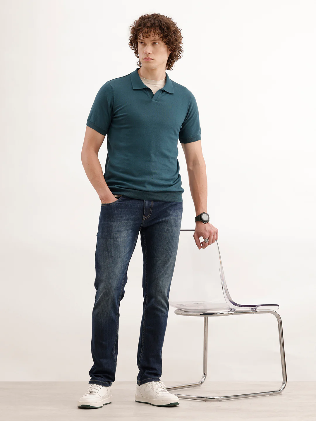 Faded Slim Fit Denim Jeans | Blue - Image 2