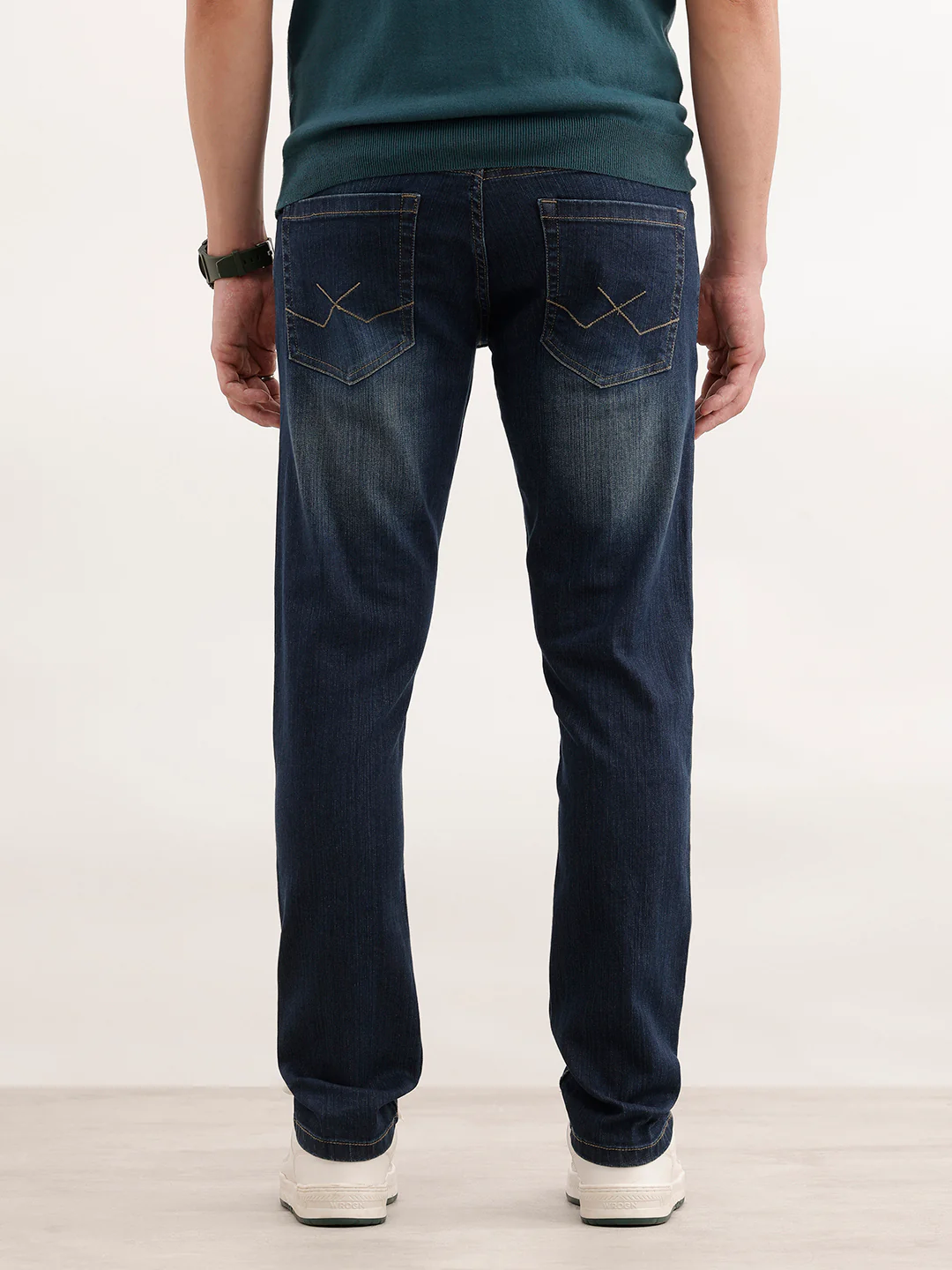 Faded Slim Fit Denim Jeans | Blue - Image 3