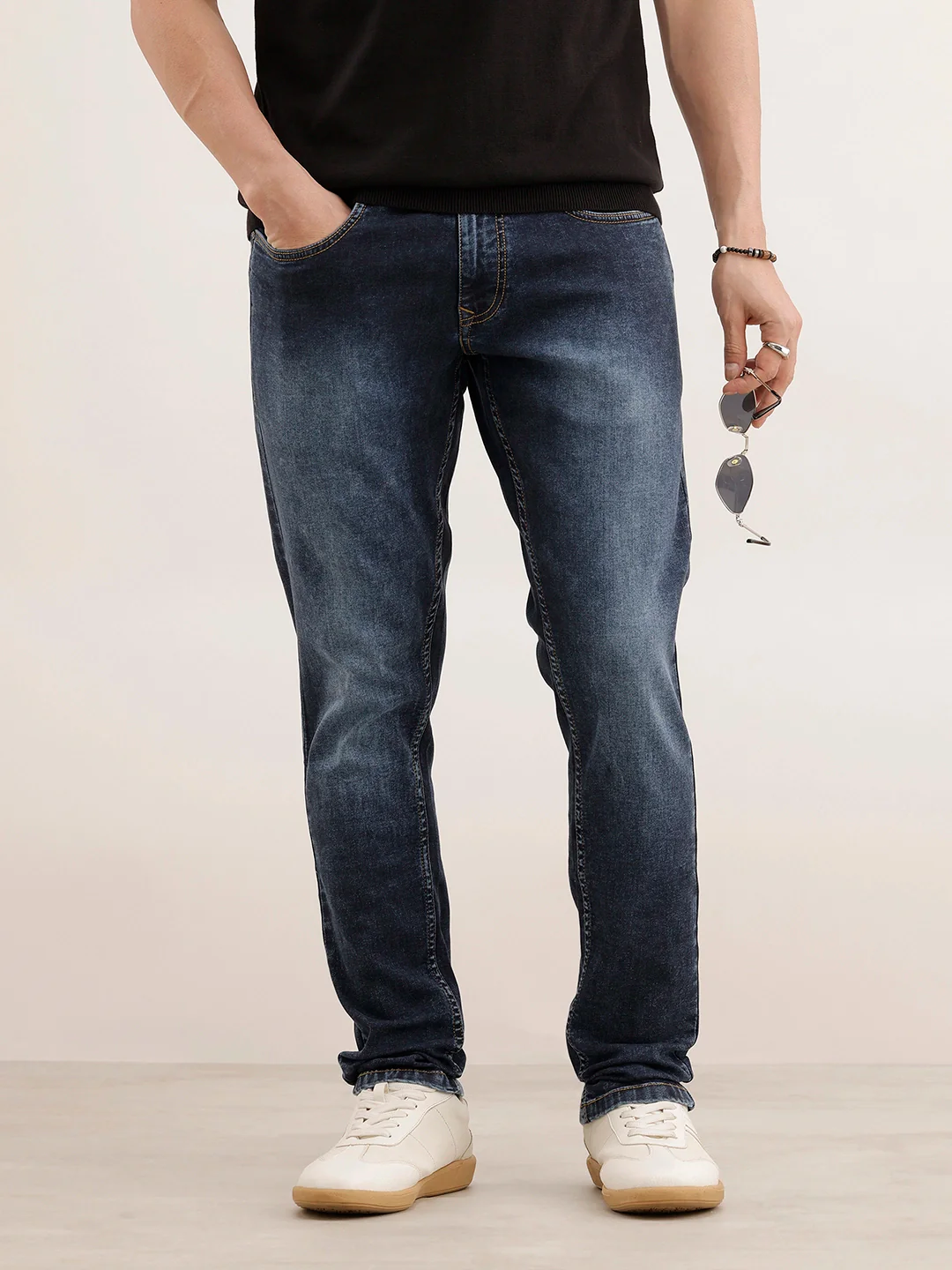 Faded Slim Fit Denim Jeans | Blue