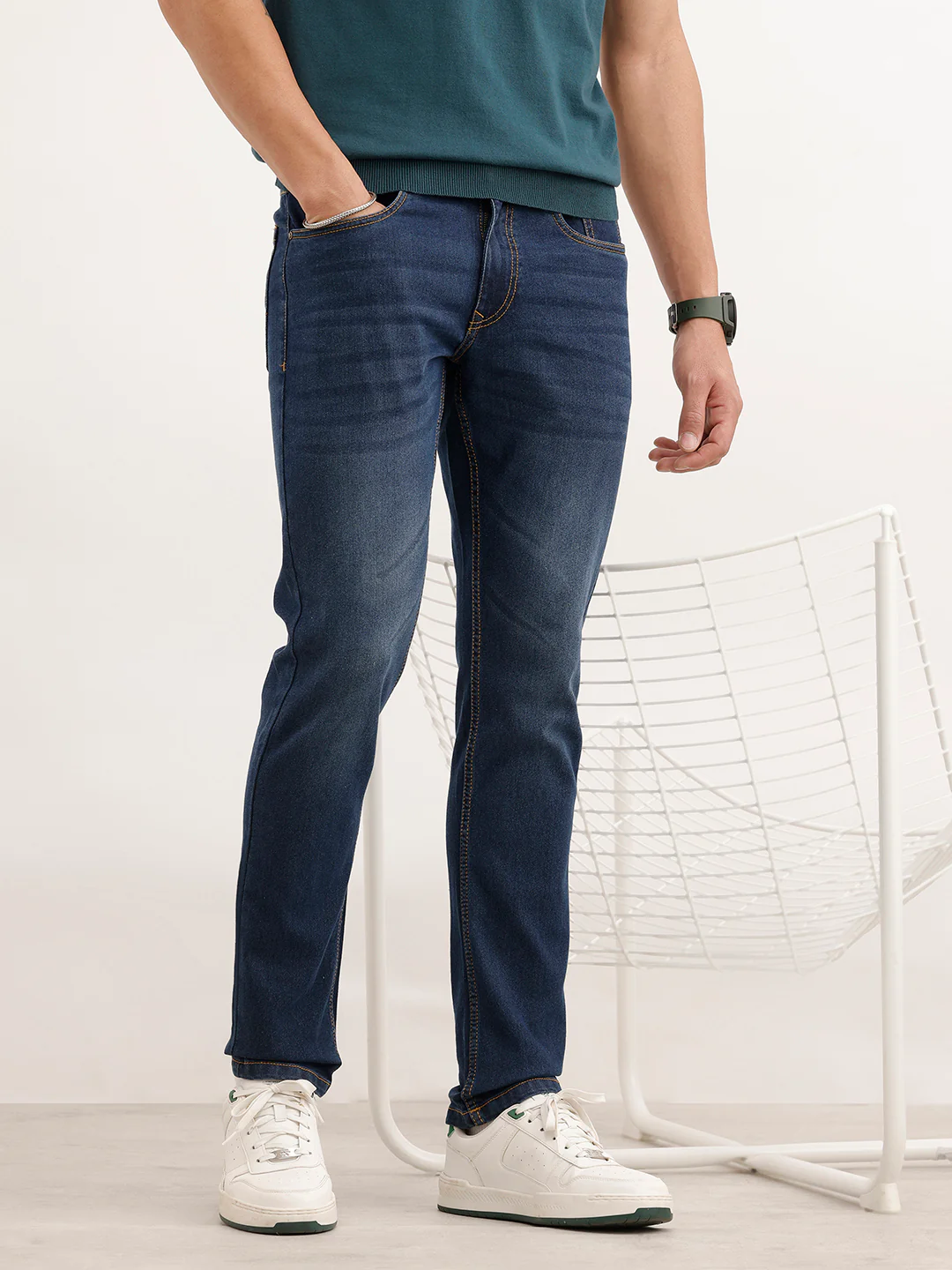 Faded Slim Fit Denim Jeans  | Blue