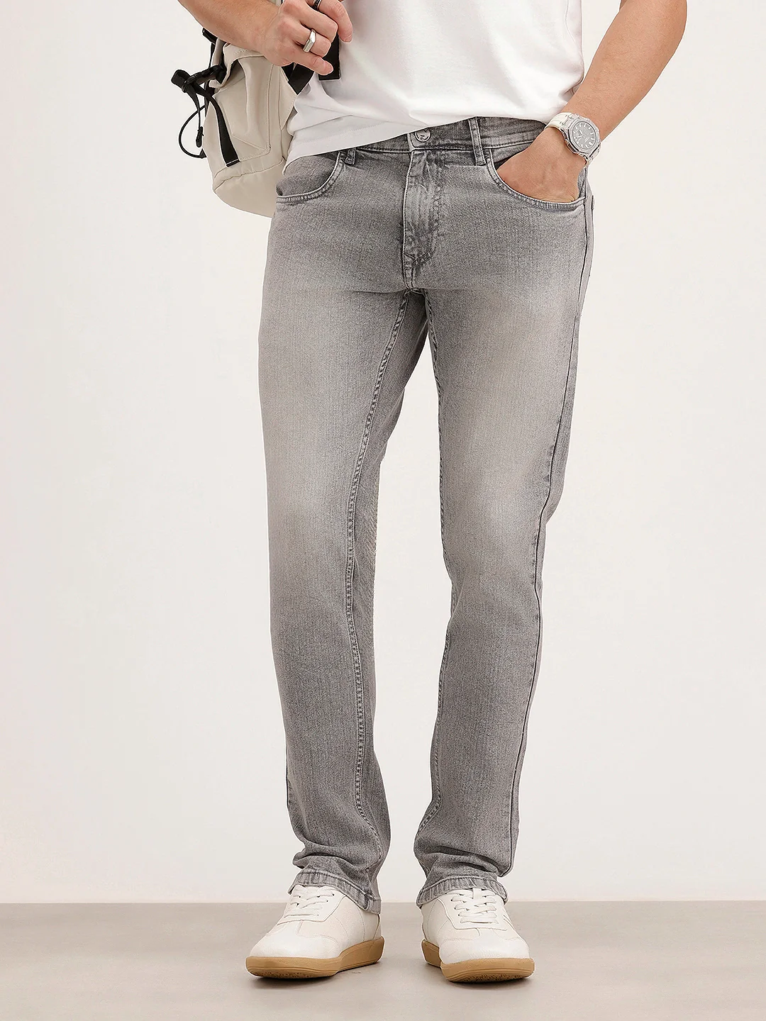 Faded Slim Fit Denim Jeans | Grey