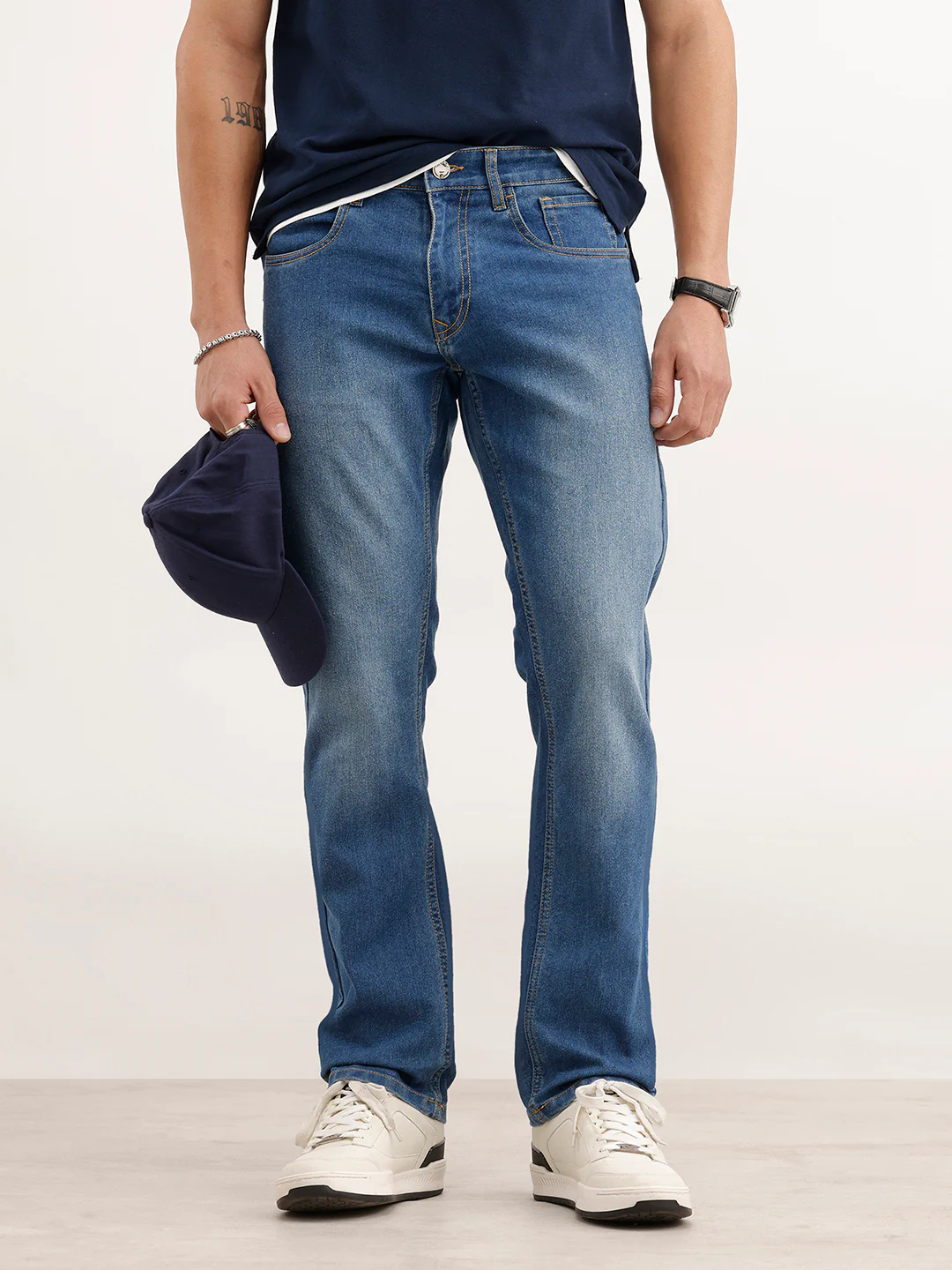 Faded Slim Fit Denim Jeans  | Light Blue