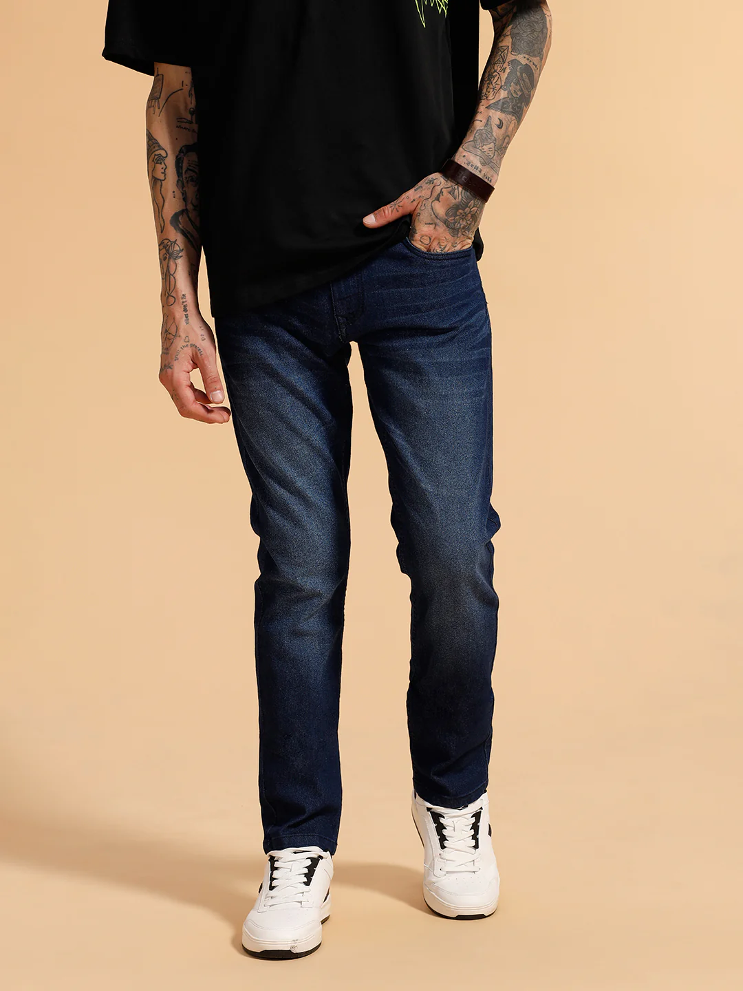 Faded Slim Fit Jeans | Dark Blue