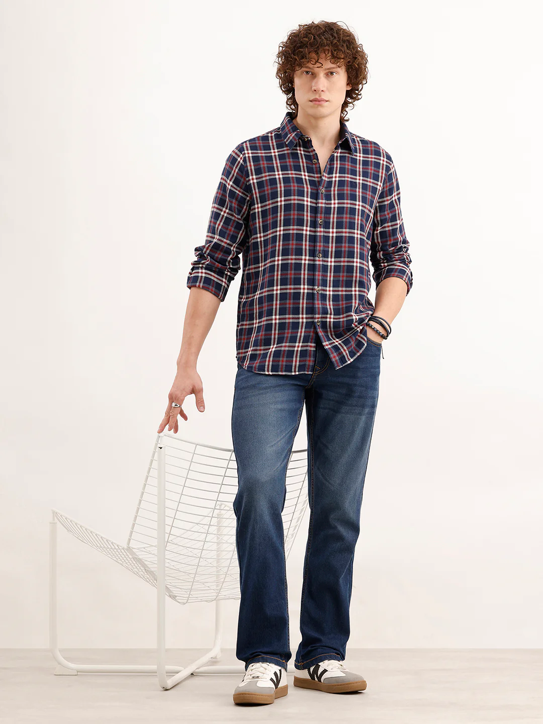 Faded Straight Fit Denim Jeans | Blue - Image 2
