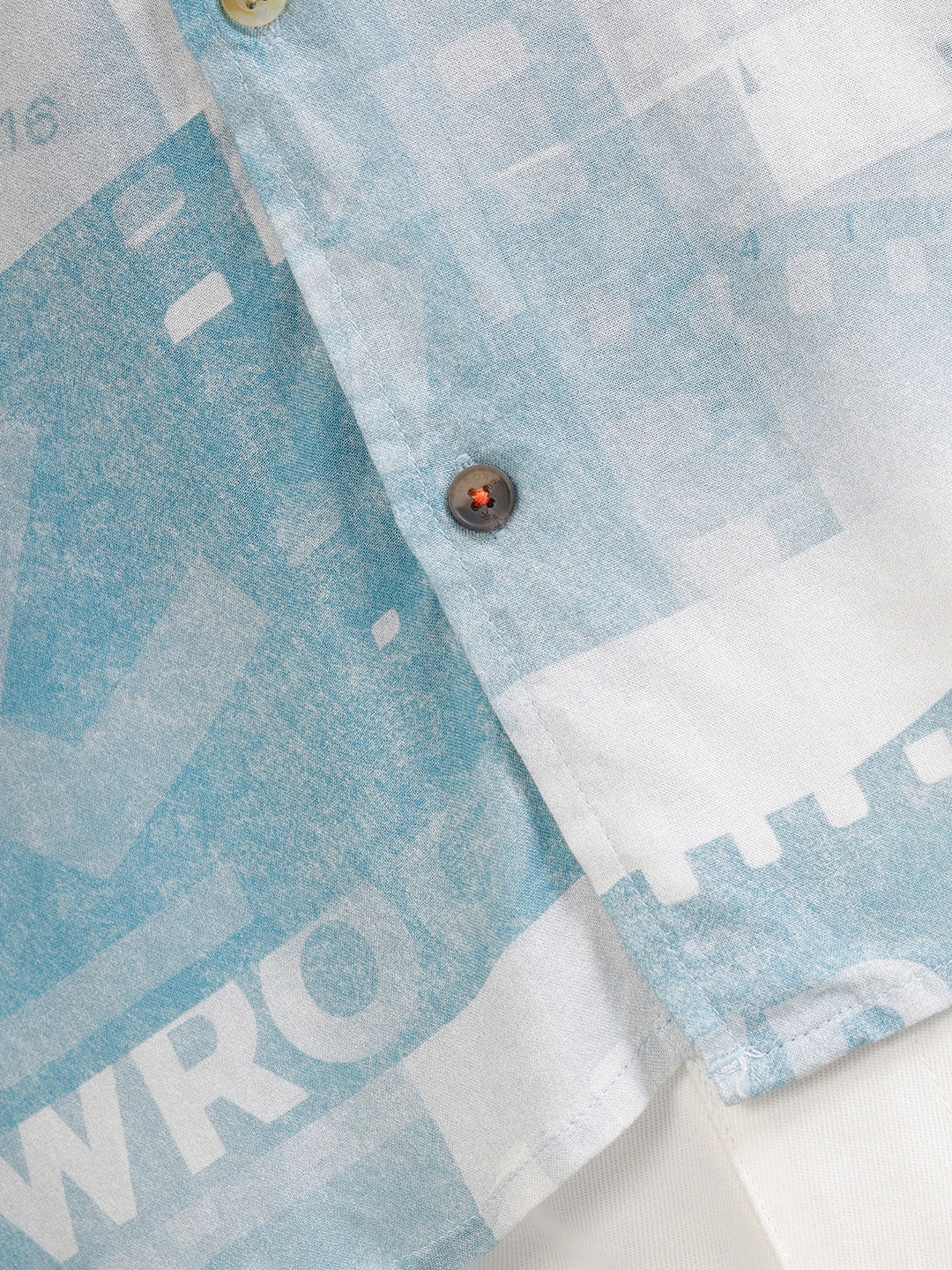 Fluid Viscose Shirt With Photo Reel Print | Blue - Image 5