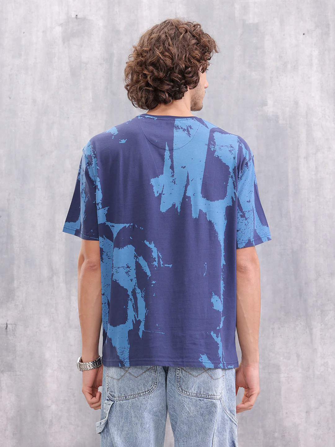 Graphic Aop Oversized T-Shirt | Navy Blue - Image 3