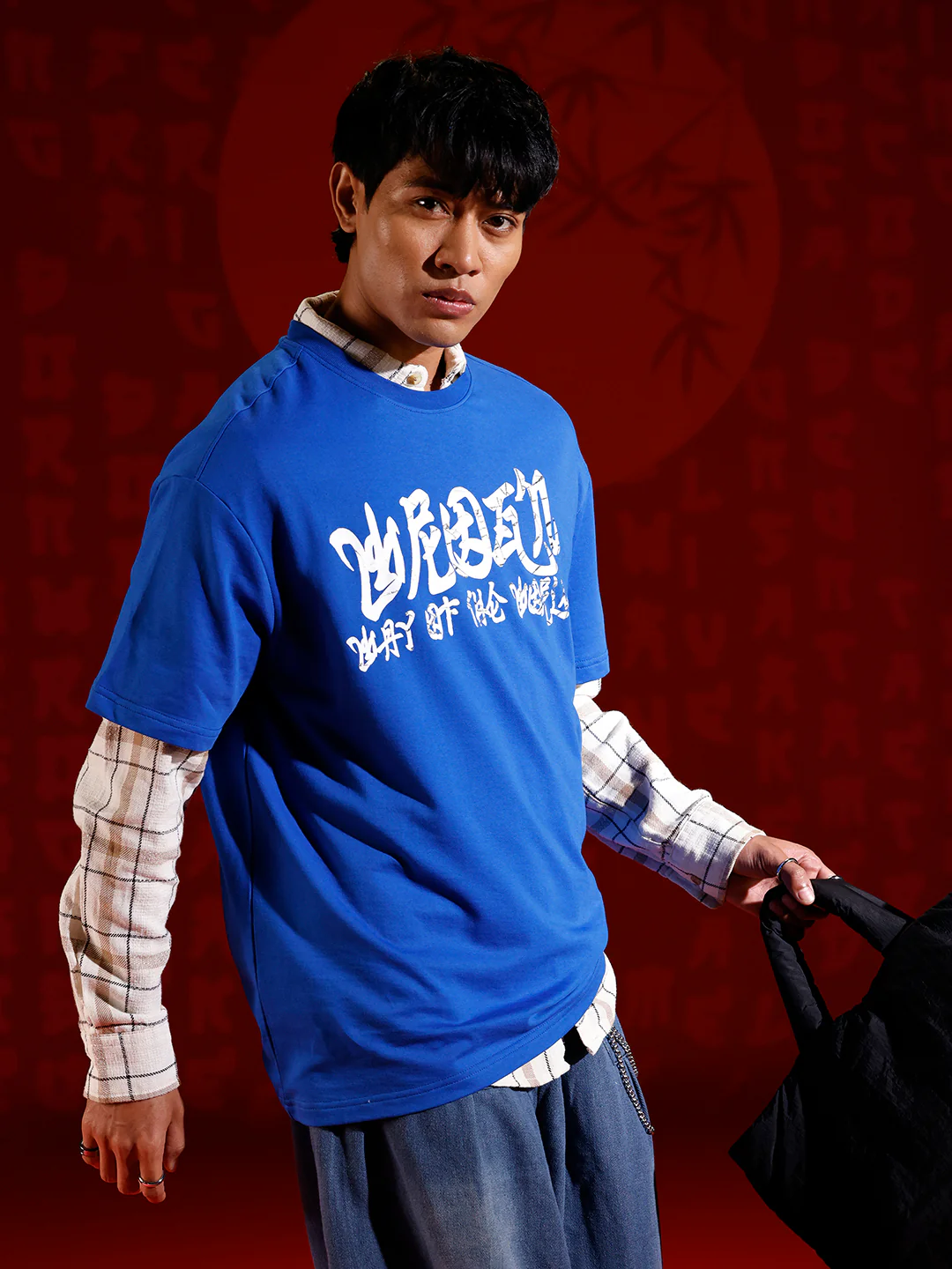 Graphic chest print T-shirt | Blue