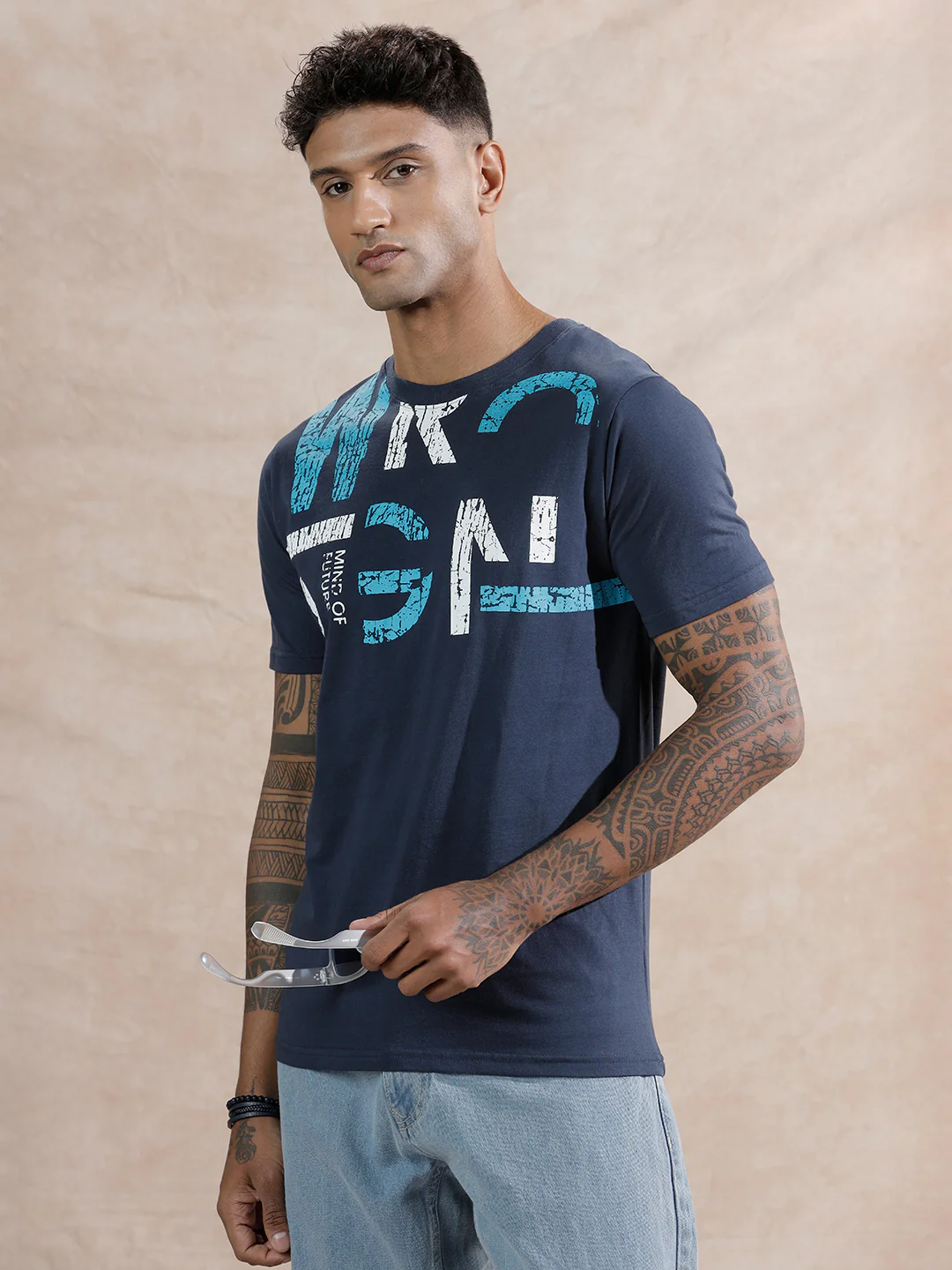 Graphic Slim Fit T-Shirt | Navy Blue