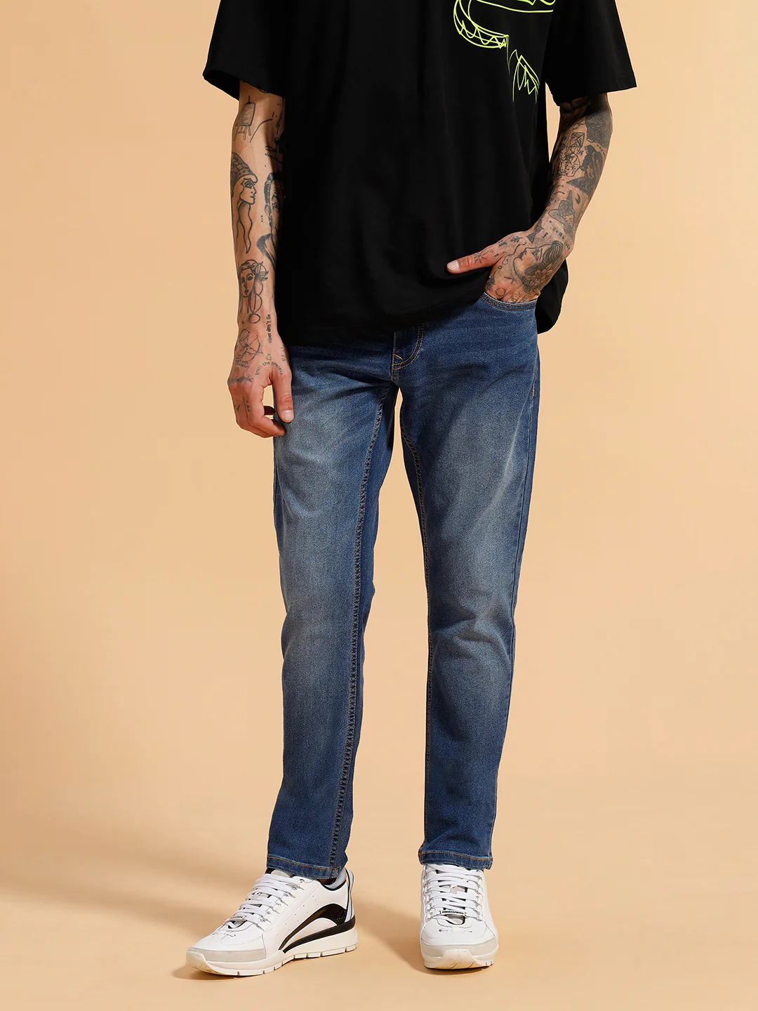 Heavy Fade Slim Fit Jeans | Blue