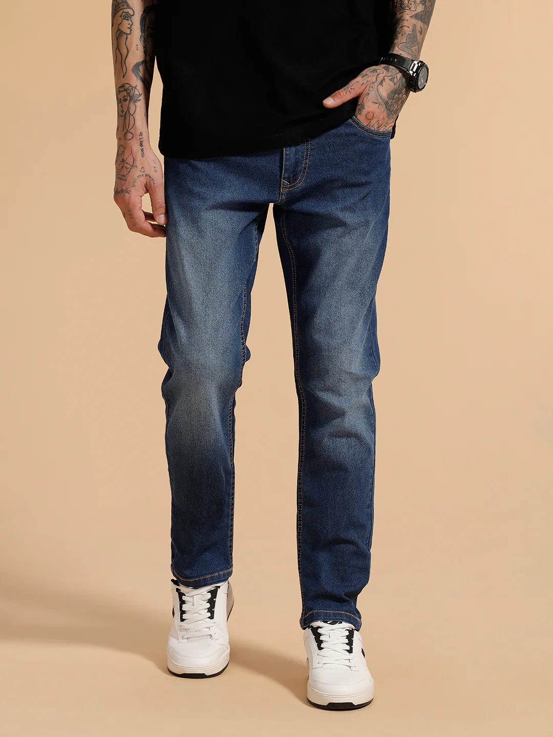 Heavy Fade Slim Fit Jeans | Blue