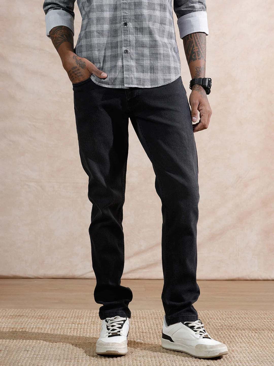 Light Fade Slim Fit Jeans | Black