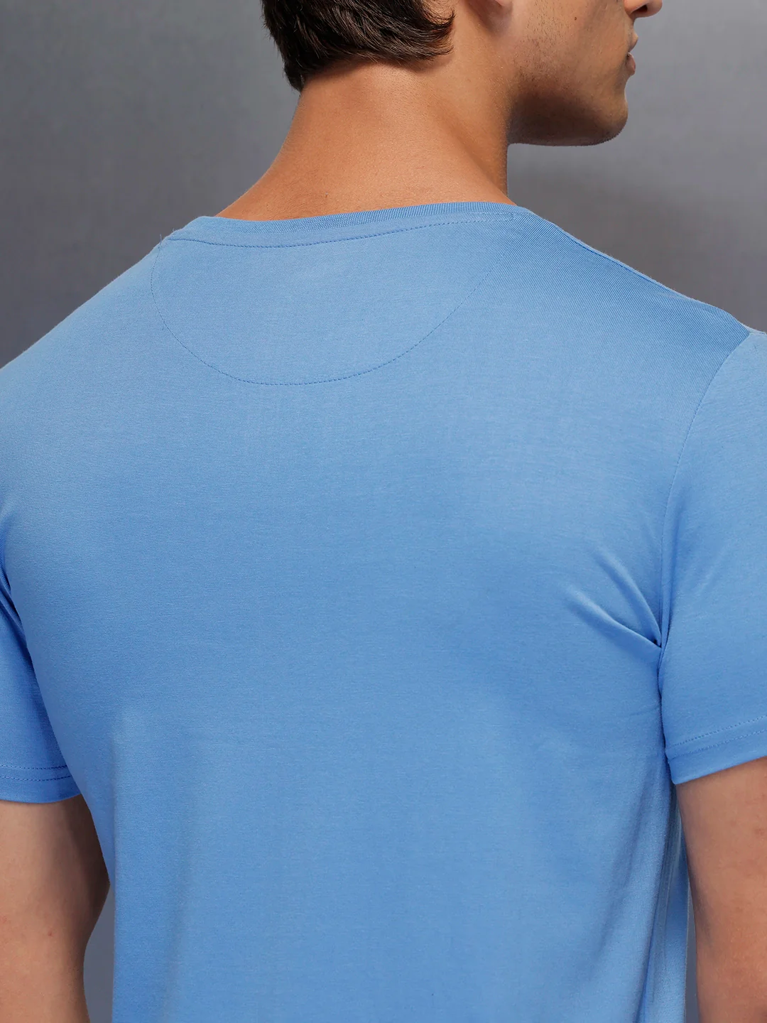 Logo Placement Printed T-Shirt | Blue - Image 5