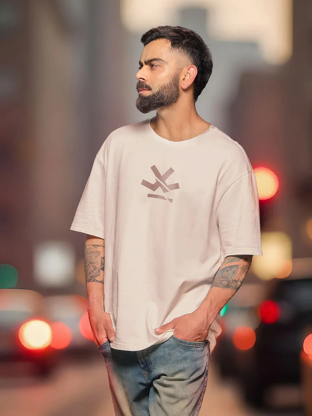 Heavy GSM Raw Edge Collar T-Shirt