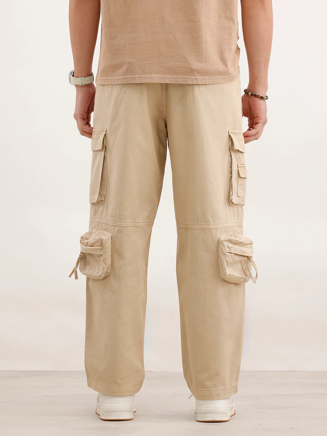 Loose Fit Cargo Trouser | Beige - Image 3
