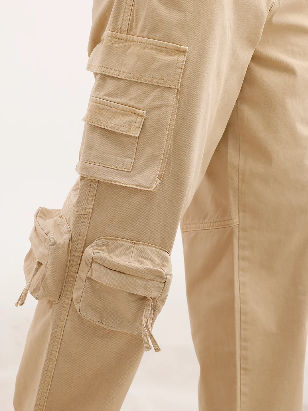 Loose Fit Cargo Trouser | Beige - Image 5