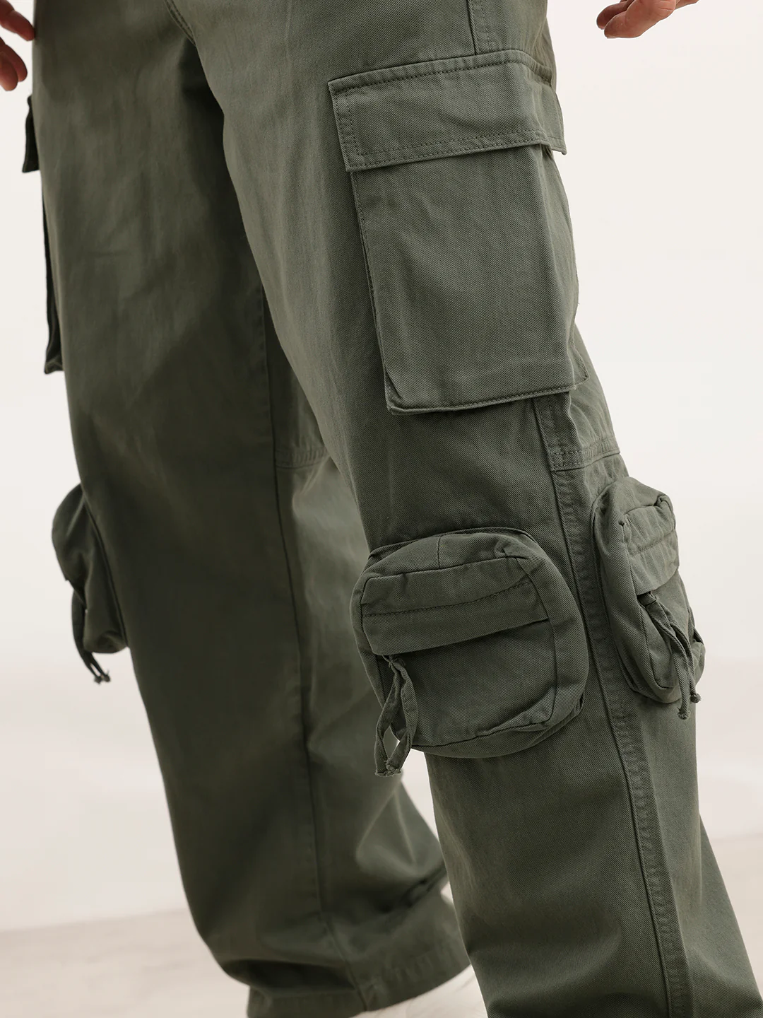 Loose Fit Cargo Trousers | Olive - Image 5
