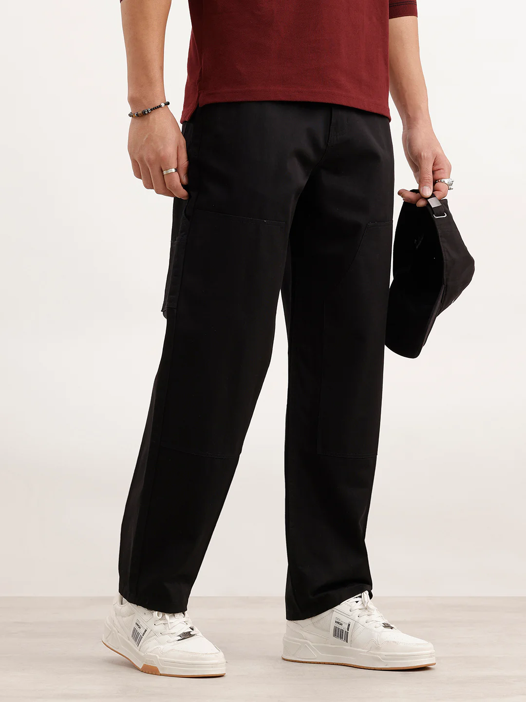 Loose Fit Cut & Sew Trouser | Black