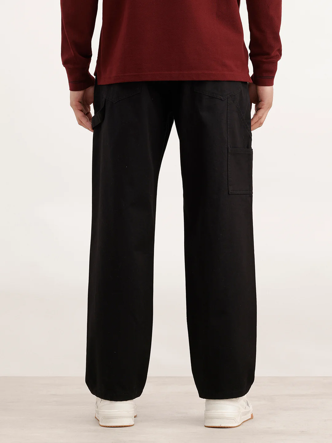 Loose Fit Cut & Sew Trouser | Black - Image 3