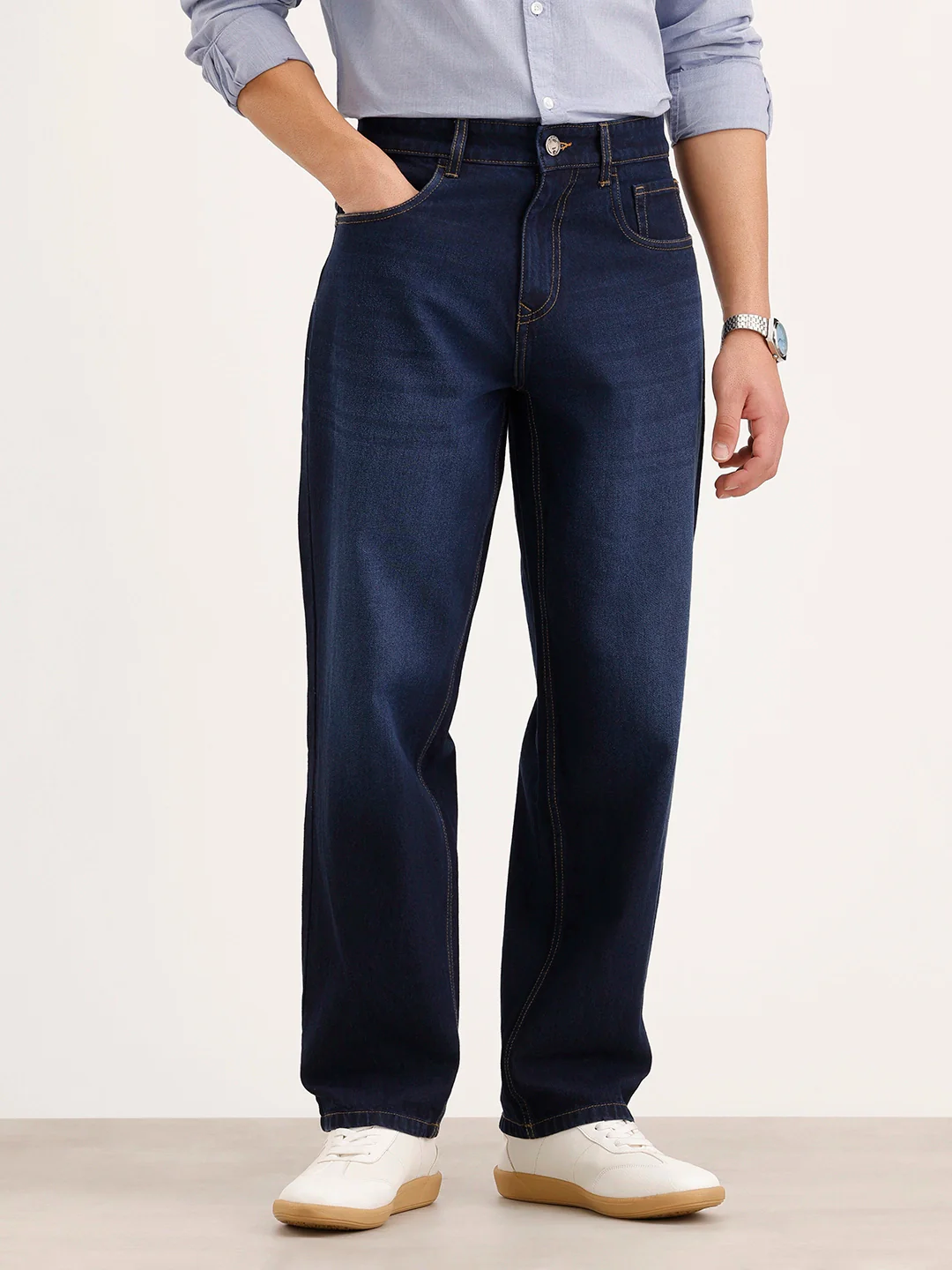 Loose Fit Denim Jeans | Dark Blue