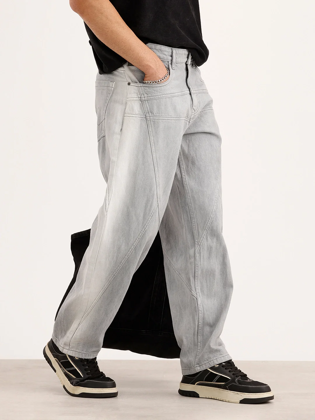 Loose Fit Denim Jeans | Grey