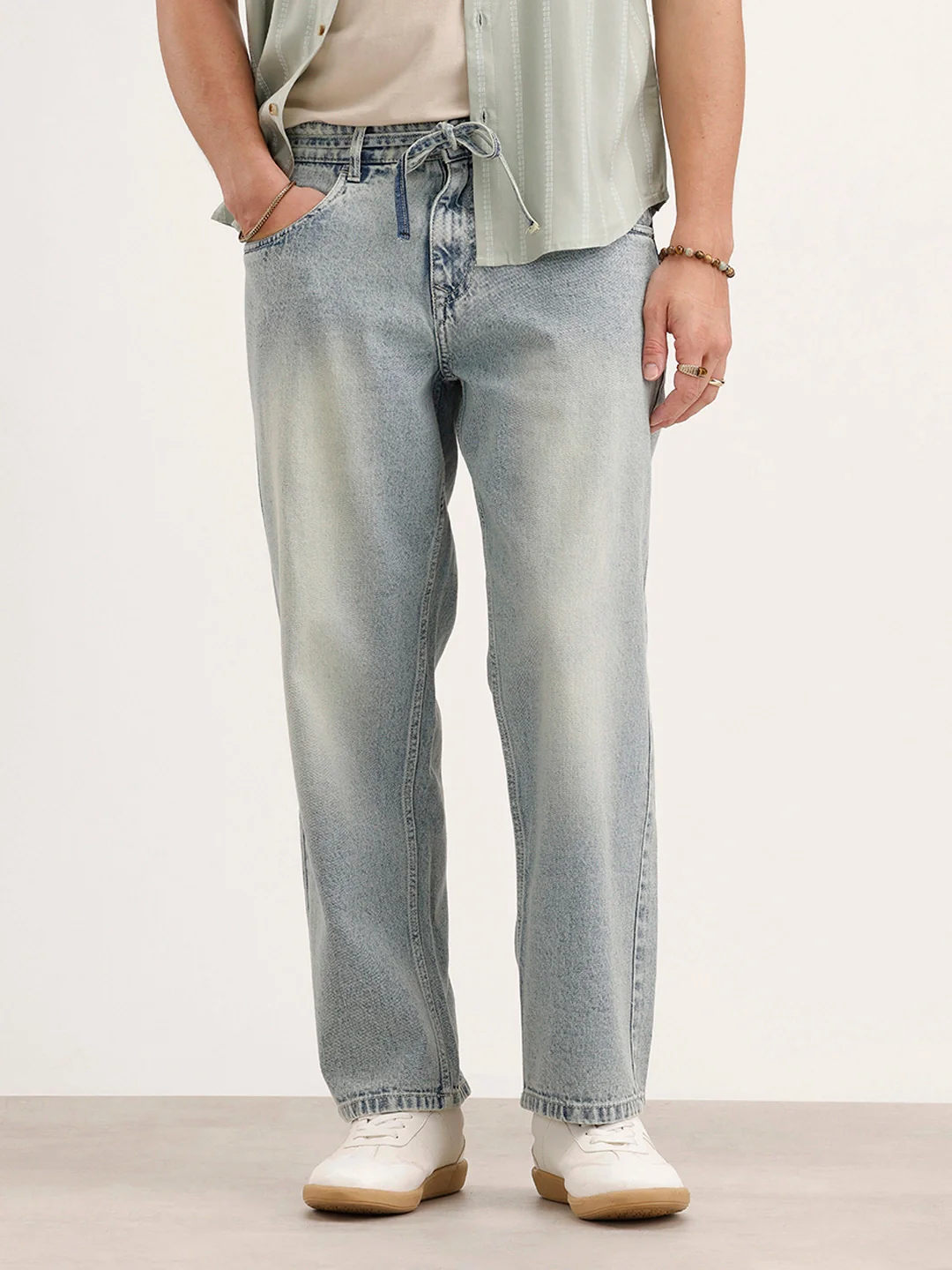 Loose Fit Denim Jeans | Light Blue