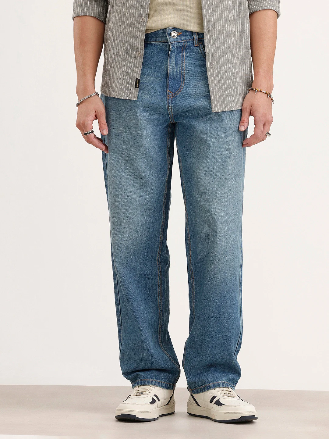 Loose Fit Denim Jeans | Light Blue