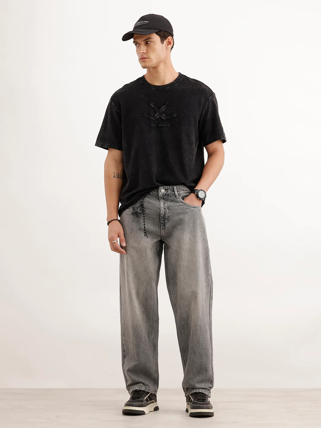 Loose Fit Faded Denim Jeans | Grey - Image 2