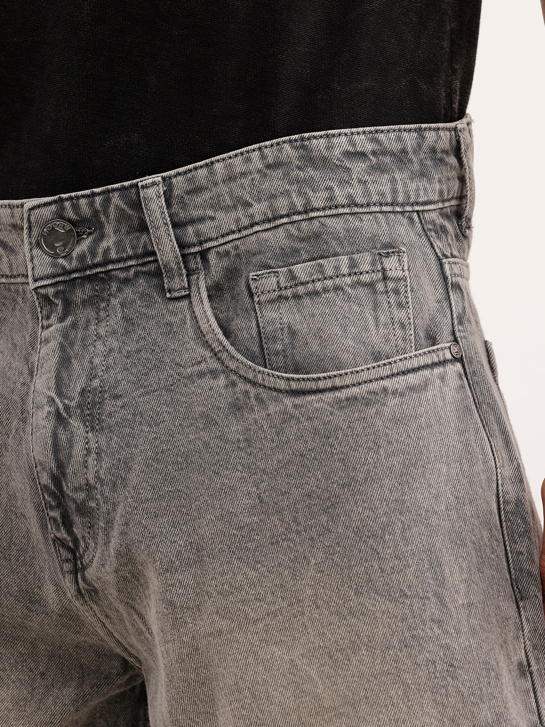Loose Fit Faded Denim Jeans | Grey - Image 5