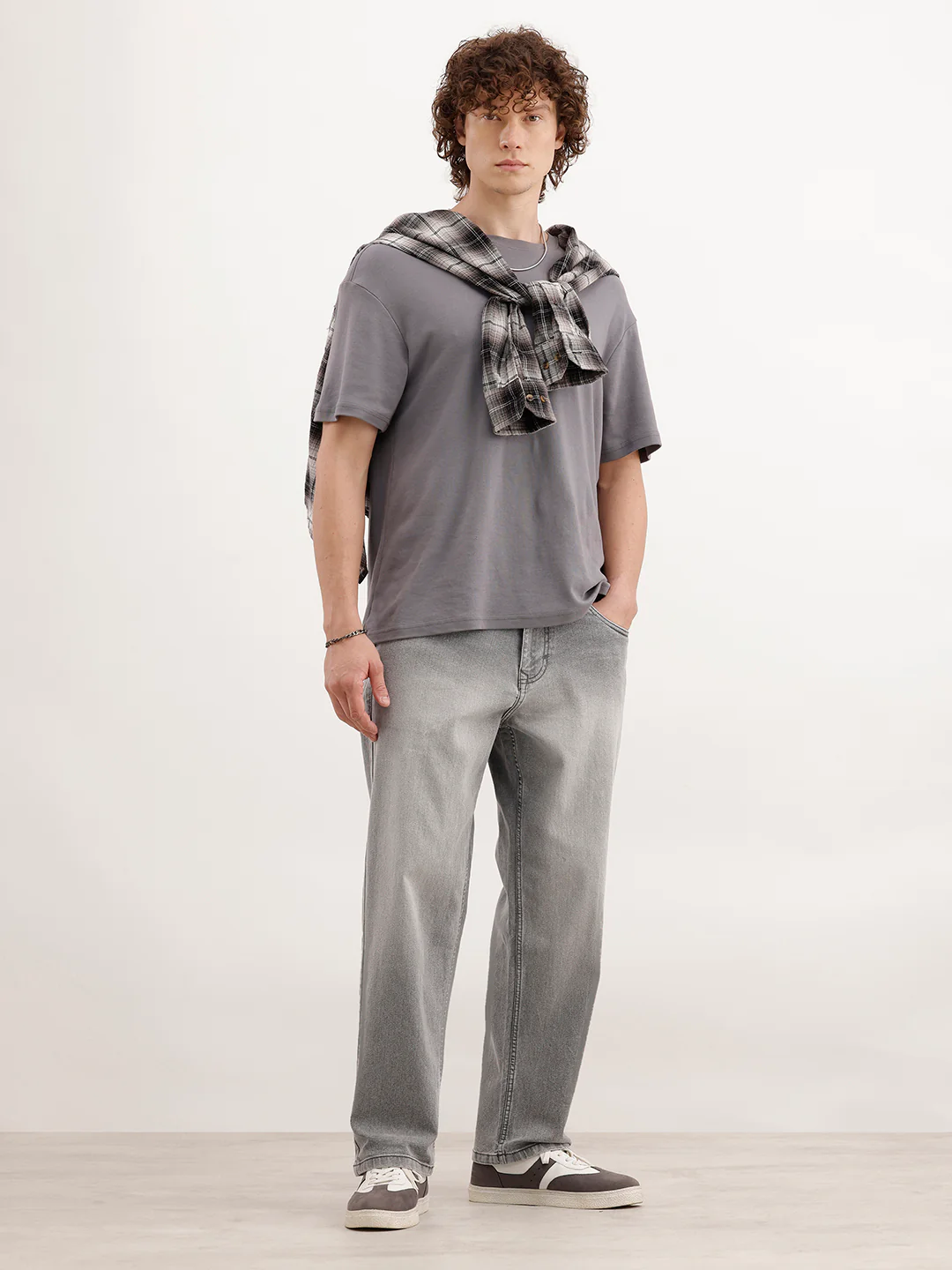 Loose Fit Faded Denim Jeans | Grey - Image 2